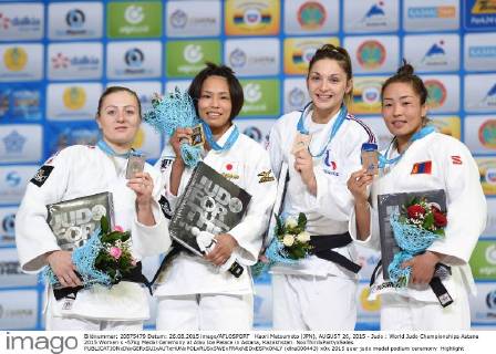 Kaori Matsumoto (JPN), AUGUST 26, 2015 - Judo : World Judo Championships Astana 2015 Women s -57kg Medal Ceremony at Alau Ice Palace in Astana, Kazakhstan. NoxThirdxPartyxSales  (dlra008443)