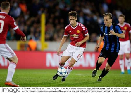 Adnan Januzaj of Manchester United ManU Ruud Vormer of Club Brugge during the UEFA Champions League play-offs match between Club Brugge and Manchester United on August 26, 2015 at the Jan Breydel stadium in Brugge, Belgium. Club Brugge v Manchester United Champions league play-offs 2015 2016 xVIxVIxIMAGESx xEricxVerhoevenxIVx 4242660