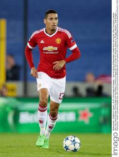 Chris Smalling of Manchester United ManU during the UEFA Champions League play-offs match between Club Brugge and Manchester United on August 26, 2015 at the Jan Breydel stadium in Brugge, Belgium. Club Brugge v Manchester United Champions league play-offs 2015 2016 xVIxVIxIMAGESx xEricxVerhoevenxIVx 4242687