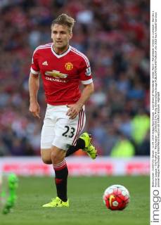 Luke Shaw of Manchester United ManU - Manchester United vs Liverpool - Barclay s Premier League - Old Trafford - Manchester - 12 09 2015 Pic Philip Oldham SportImage EDITORIAL USE ONLY. No use with unauthorised audio, video, data, fixture lists, club league logos or live services. Online in-match use limited to 120 images, no video emulation. No use in betting, games or single club league player publications.