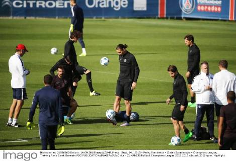 Sept. 14, 2015 - Paris, Frankreich - Zlatan Ibrahimovic - Champions League, Training Paris Saint Germain PSG  - ZUMAb138