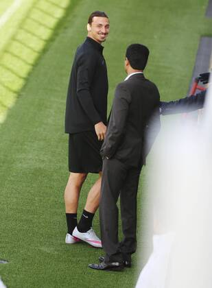 Sept. 14, 2015 - Paris, Frankreich - Zlatan Ibrahimovic, Nasser Al-Khelaifi - Champions League, Training Paris Saint Germain PSG  - ZUMAb138