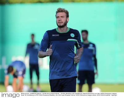 Nicklas Bendtner (VfL Wolfsburg) Abschlusstraining vor dem UEFA Champions League Spiel VfL Wolfsburg vs PFC CSKA Moskava (Moskau)