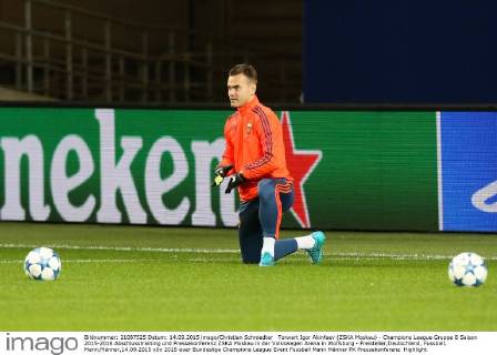 Torwart Igor Akinfeev (ZSKA Moskau) - Champions League Gruppe B Saison 2015-2016 Abschlusstraining und Pressekonferenz ZSKA Moskau in der Volkswagen Arena in Wolfsburg - Freisteller,Deutschland, Fussball, Mann,Männer,14.09.2015