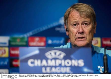 Sept. 14, 2015 - Paris, Frankreich - Age Hareide - Champions League, Pressekonferenz Malmö FF  - ZUMAb138