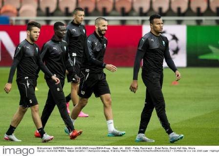 Sept. 14, 2015 - Paris, Frankreich - Erdal Rakip, Enock Kofi Adu, Nikola Djurjic, Guillermo Molins, Felipe Carvalho - Champions League, Training Malmö FF  - ZUMAb138