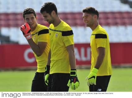 FC Sevilla training session. In this picture, Sergio Rico and David Soria. xKIKOxHURTADOx 