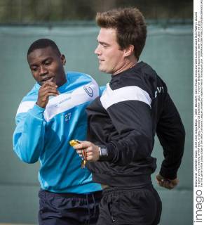 - GENT, BELGIUM: Gent s Moses Simon and Gent s physical coach Stijn Matthys pictured in action during a training of KAA Gent, in Gent, Tuesday 15 September 2015. Tomorrow Belgian first league soccer team KAA Gent will play the first game in the group stage of the Uefa Champions League competition against French Olympique Lyon. JASPERxJACOBS  x04700157x