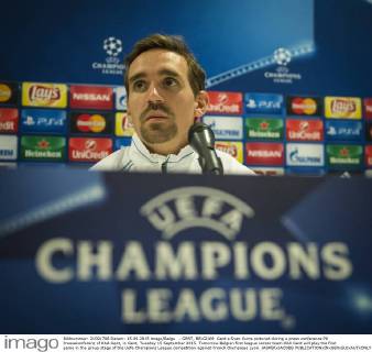 - GENT, BELGIUM: Gent s Sven Kums pictured during a press conference PK Pressekonferenz of KAA Gent, in Gent, Tuesday 15 September 2015. Tomorrow Belgian first league soccer team KAA Gent will play the first game in the group stage of the Uefa Champions League competition against French Olympique Lyon. JASPERxJACOBS  x04700217x