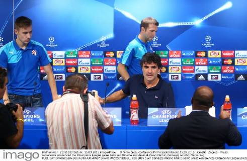 Dinamo press conference PK Pressekonferenz 15.09.2015., Croatia, Zagreb - Press conference announced the Champions League game between Dinamo and Arsenal.Zoran Mamic, Domagoj Antolic, Marko Rog.  SlavkoxMidzor PIXSELL
