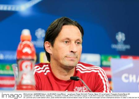 Leverkusen Roger Schmidt (Trainer, Bayer 04 Leverkusen) Pressekonferenz Bayer 04 Leverkusen - FC Bate Borisov, Spieltag 1, Gruppe E, Fussball, UEFA Champions League, 15.09.2015 Copyright: Deutzmann Eibner-Pressefoto EP_CDN