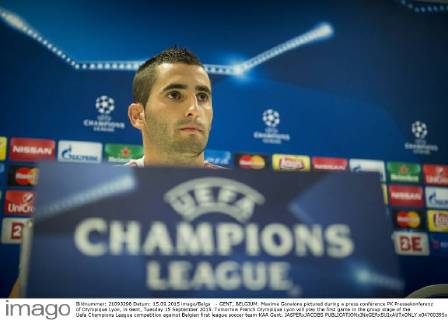 - GENT, BELGIUM: Maxime Gonalons pictured during a press conference PK Pressekonferenz of Olympique Lyon, in Gent, Tuesday 15 September 2015. Tomorrow French Olympique Lyon will play the first game in the group stage of the Uefa Champions League competition against Belgian first league soccer team KAA Gent. JASPERxJACOBS  x04700395x