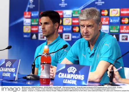 Champions League - Arsenal press conference PK Pressekonferenz 15.09.2015., Croatia, Stadium Maksimir, Zagreb - Press Conference of football club Arsenal FC day before the first round of the Champions League GNK Dinamo Zagreb - Arsenal FC. Arsenal coach Arsene Wenger  GoranxStanzl PIXSELL
