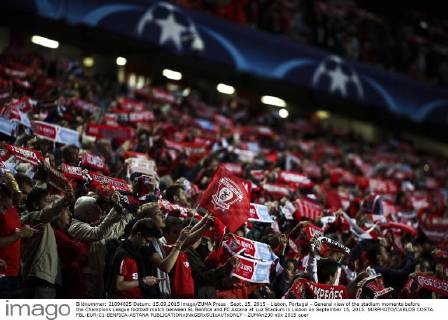 Sept. 15, 2015 - Lisbon, Portugal - General view of the stadium moments before the Champions League football match between SL Benfica and FC Astana at Luz Stadium in Lisbon on September 15, 2015. NURPHOTO CARLOS COSTA. FBL-EUR-C1-BENFICA-ASTANA  - ZUMAn230