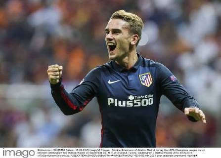 Antoine Griezmann of Atletico Madrid during the UEFA Champions League match between Galatasaray and Atletico Madrid on September 15, 2015 at Istanbul, Turkey. Galatasaray v Atletico Madrid UEFA 2015 2016 xVIxGerritxvanxKeulenxIVx 4330456