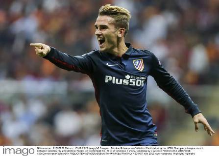 Antoine Griezmann of Atletico Madrid during the UEFA Champions League match between Galatasaray and Atletico Madrid on September 15, 2015 at Istanbul, Turkey. Galatasaray v Atletico Madrid UEFA 2015 2016 xVIxGerritxvanxKeulenxIVx 4330457