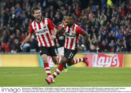 Luciano Narshingh of PSV during the UEFA Champions League group B match between PSV Eindhoven and Manchester United ManU on September 15, 2015 at the Philips stadium in Eindhoven, The Netherlands. PSV Eindhoven v Manchester United UEFA Champions League 2015 2016 xVIxJeroenxPutmansxIVx 4330613