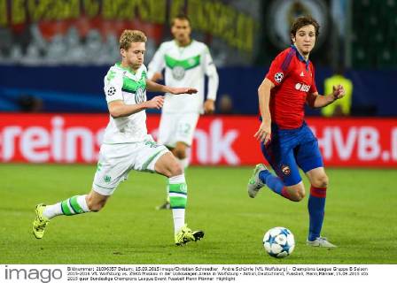 Andre Schürrle (VfL Wolfsburg) - Champions League Gruppe B Saison 2015-2016 VfL Wolfsburg vs. ZSKA Moskau in der Volkswagen Arena in Wolfsburg - Aktion,Deutschland, Fussball, Mann,Männer,15.09.2015