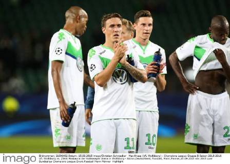 Max Kruse (VfL Wolfsburg) - Champions League Gruppe B Saison 2015-2016 VfL Wolfsburg vs. ZSKA Moskau in der Volkswagen Arena in Wolfsburg - Aktion,Deutschland, Fussball, Mann,Männer,15.09.2015