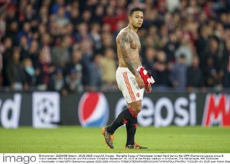 Memphis Depay of Manchester United ManU during the UEFA Champions League group B match between PSV Eindhoven and Manchester United on September 15, 2015 at the Philips stadium in Eindhoven, The Netherlands. PSV Eindhoven v Manchester United UEFA Champions League 2015 2016 xVIxxIVx 4331186