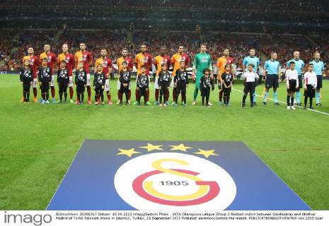 UEFA Champions League Group C football match between Galatasaray and Atletico Madrid at Turkk Telekom Arena in Istanbul, Turkey, 15 September 2015 Pictured: ceremony before the match. 