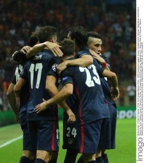 UEFA Champions League Group C football match between Galatasaray and Atletico Madrid at Turkk Telekom Arena in Istanbul, Turkey, 15 September 2015 Final Score: Galatasaray 0 - Atletico Madrid 2 Pictured: Atletico Madrid players celebrates for Antoine Griezmann second goal. 