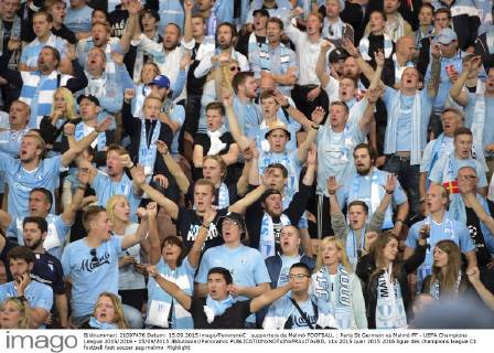 supporters de Malmö FOOTBALL : Paris St Germain vs Malmö FF - UEFA Champions League 2015 2016 - 15 09 2015 JBAutissier Panoramic 