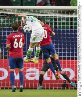 Julian DRAXLER, WOB 10 Torschuss, schiesst das Tor zum 1-0 Torjubel, Jubel nach dem Tor VFL WOLFSBURG - ZSKA MOSKAU 1-0 , Fussball UEFA Champions League, Gruppenphase, Wolfsburg, 15.09.2015 CL Saison 2015 2016,