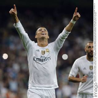 Champions League 2015 2016 match played between Real Madrid and Shakhtar Donetsk. In this picture, Cristiano Ronaldo celebrates a goal. xPABLOGARCIAx 