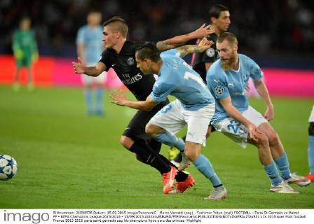 Marco Verratti (psg) - Yoshimar Yotun (mal) FOOTBALL : Paris St Germain vs Malmö FF - UEFA Champions League 2015 2016 - 15 09 2015 AnthonyBIBARD FEP Panoramic 