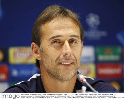 Sept. 15, 2015 - Kiev, Ukraine - Porto s head coach Julen Lopetegui attends a press conference PK Pressekonferenz in Kiev, Ukraine, 15 September 2015. Porto will face Dynamo Kyiv in an UEFA Champions League Group G soccer match in Kiev on 16 September 2015. UKRAINE SOCCER UEFA CHAMPIONS LEAGUE - ZUMAg194