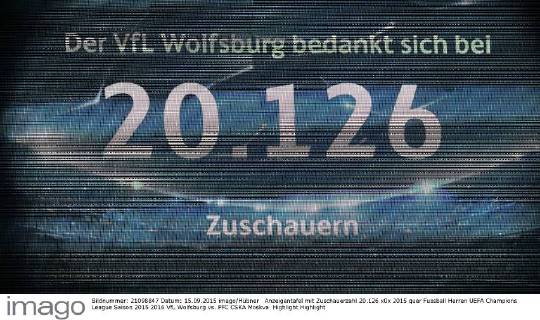 Anzeigentafel mit Zuschauerzahl 20.126
