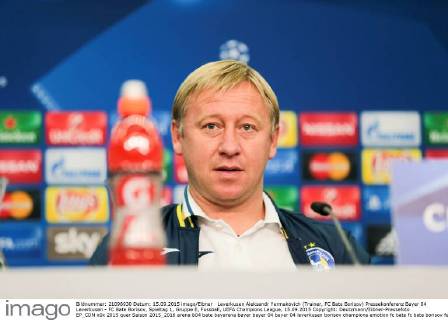 Leverkusen Aleksandr Yermakovich (Trainer, FC Bate Borisov) Pressekonferenz Bayer 04 Leverkusen - FC Bate Borisov, Spieltag 1, Gruppe E, Fussball, UEFA Champions League, 15.09.2015 Copyright: Deutzmann Eibner-Pressefoto EP_CDN
