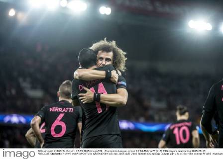 Champions League, group A PSG-Malmö FF (2-0) PSG players celebrating 2015-09-15  xORRExPONTUSx AB87417569