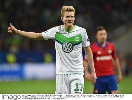 15.09.2015, Fussball, Saison 2015 2016, Champions League, 2015 16, Vorrunde, VfL Wolfsburg - ZSKA Moskau 1:0, Andre Schürrle, Andre Schuerrle (VfL Wolfsburg)