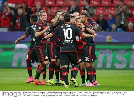 16.09.2015, xovx, Fussball UEFA Champions League, Bayer 04 Leverkusen - Bate Baryssau, emspor Jubel nach dem Tor zum 1:0 durch Amir Mehmedi (Bayer 04 Leverkusen), Freisteller.