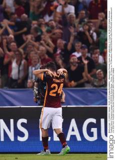 Alessandro Florenzi Roma Goal celebration 1-1 Roma 16-09-2015 Stadio Olimpico Football Calcio Champions League 2015 2016 Group Stage - Group, AS Roma vs. FC Barcelona andreaxstaccioli
