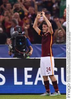 Alessandro Florenzi Roma Goal celebration 1-1 Roma 16-09-2015 Stadio Olimpico Football Calcio Champions League 2015 2016 Group Stage - Group, AS Roma vs. FC Barcelona andreaxstaccioli