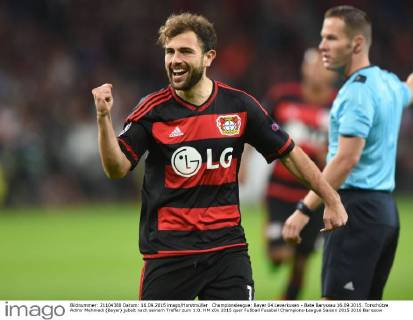 Championsleague: Bayer 04 Leverkusen - Bate Baryssau 16.09.2015. Torschütze Admir Mehmedi (Bayer) jubelt nach seinem Treffer zum 1:0. HM