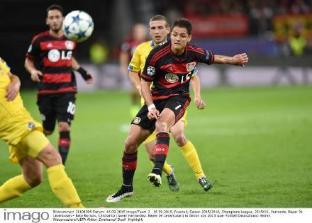 16.09.2015, Fussball, Saison 2015 2016, Champions League, 2015 16, Vorrunde, Bayer 04 Leverkusen - Bate Borisov, Chicharito (Javier Hernandez, Bayer 04 Leverkusen) in Aktion