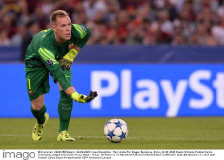 Marc Andre Ter Stegen Barcelona. Roma 16-09-2015 Stadio Olimpico Football Calcio Champions League 2015 2016 Group Stage - Group, AS Roma vs. FC Barcelona AntoxBaldassarre