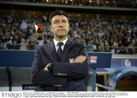 - GENT, BELGIUM: Lyon s head coach Hubert Fournier pictured before the first game in the group stage of the Uefa Champions League competition, in group H, between Belgian first league soccer team KAA Gent and Olympique Lyon, in Gent, Wednesday 16 September 2015. YORICKxJANSENS x04701576x
