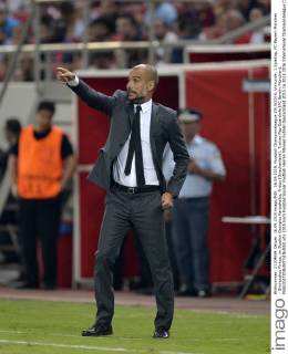 16.09.2015, Fussball Championsleague 2015 2016, Vorrunde, 1.Spieltag, FC Bayern München - Olympiakos Piräus, im Stadion Georgios Karaiskakis, Piräus (Griechenland). Trainer Pep Guardiola (FC Bayern München). 