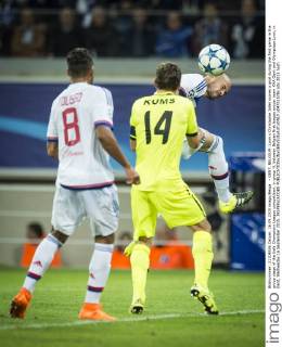 - GENT, BELGIUM: Lyon s Christophe Jallet scores a goal during the first game in the group stage of the Uefa Champions League competition, in group H, between Belgian first league soccer team KAA Gent and Olympique Lyon, in Gent, Wednesday 16 September 2015. JASPERxJACOBS  x04701578x