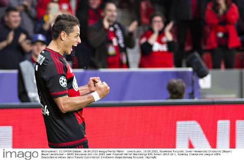 Leverkusen, 16.09.2015, BayArena Torjubel: Javier Hernandez Chicharito (Bayer) Bayer Leverkusen - BATE Baryssau mm