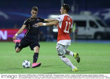 Champions League - Dinamo - Arsenal 16.09.2015.,Croatia, stadium Maksimir, Zagreb - UEFA Champions League, Group F, 1 st. round GNK Dinamo - Arsenal FC.Ivo Daniel Ferreira Mendonca Pinto.  GoranxStanzl PIXSELL