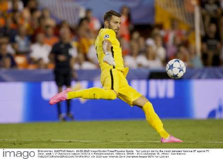 Yuri Lodygin during the match between Valencia CF against FC Zenit, week 1 of Champions League 2015 16 in Mestalla stadium, Valencia, SPAIN - 2015 september 16. (Photo: Jose Breton).