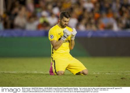 Yuri Lodygin during the match between Valencia CF against FC Zenit, week 1 of Champions League 2015 16 in Mestalla stadium, Valencia, SPAIN - 2015 september 16. (Photo: Jose Breton).