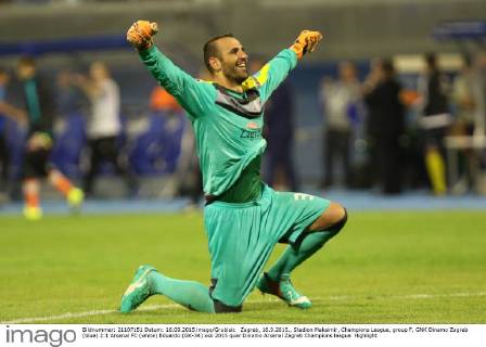 Zagreb, 16.9.2015., Stadion Maksimir, Champions League, group F, GNK Dinamo Zagreb (blue) 2:1 Arsenal FC (white) Eduardo (GK-34)