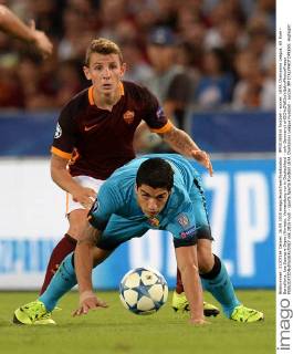 IPP20150916 Football - soccer: UEFA Champions League, AS Rom - Barcellona, luis Suarez e Digne (Hinweis: Verwendung nur in Deutschland - only Germany) xHOCHxZWEIx xItalyxPhotoxPressx 